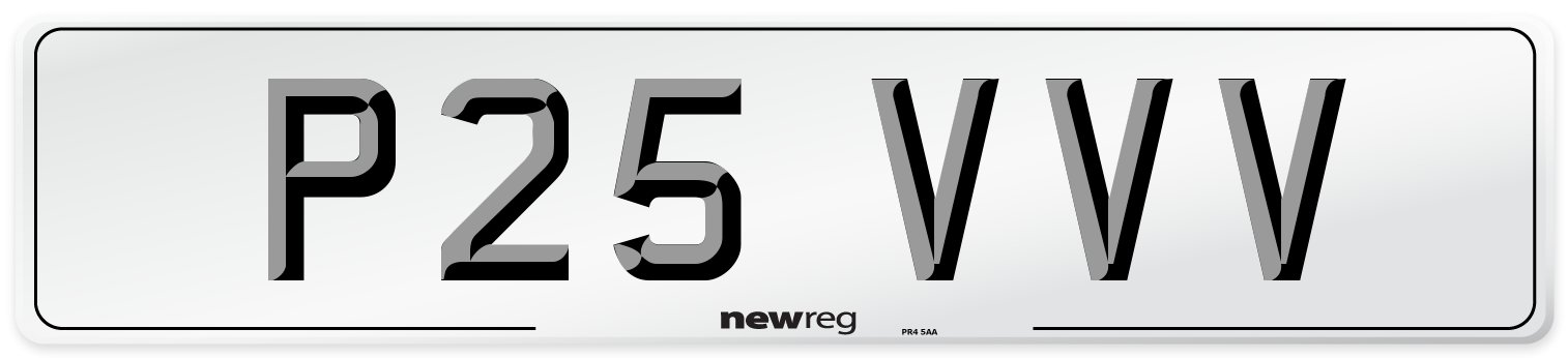 P25 VVV Number Plate from New Reg